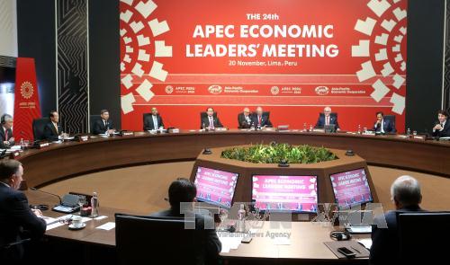 Một phiên họp toàn thể tại APEC 2016.