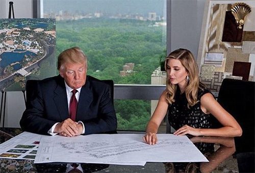 Ông Trump và con gái cả Ivanka được nhiều nhân viên khen ngợi. Ảnh: Daily Mail