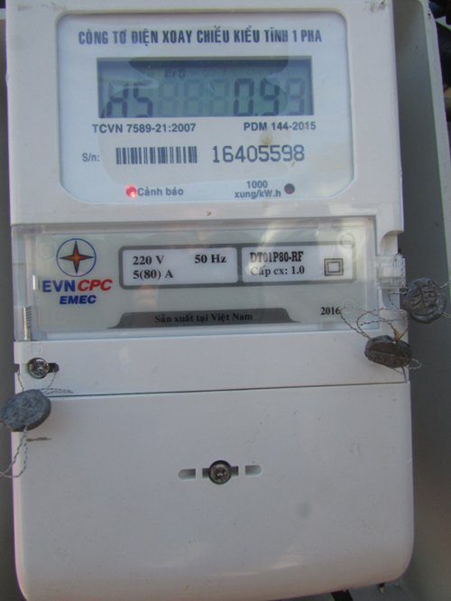 Cảnh báo hiện tượng bất bình thường hiển thị trên công tơ.