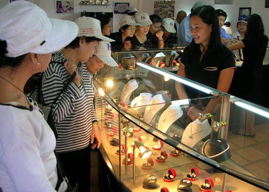 Cửa hàng bán ngọc trai nổi tiếng ở Phú Quốc.