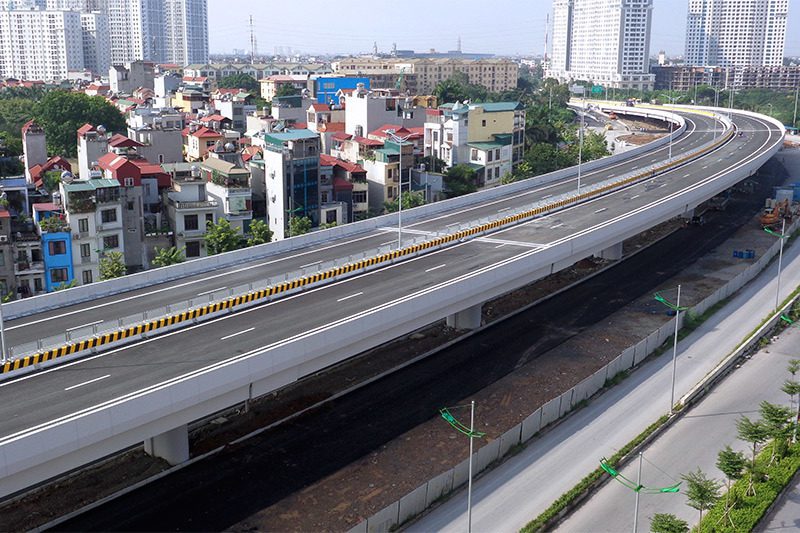 Đến nay các hạng mục cầu cạn đã hoàn thành 100 %. Từ kết cấu, sơn kẻ đường và biển báo giao thông.