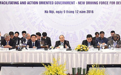 Thủ tướng Nguyễn Xuân Phúc phát biểu tại Diễn đàn Phát triển Việt Nam.