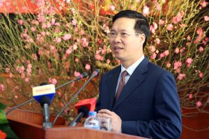Trưởng Ban Tuyên giáo Trung ương Võ Văn Thưởng nhấn mạnh những vấn đề báo chí nêu luôn luôn có giá trị cho công tác lãnh đạo, quản lý của cơ quan Đảng, Nhà nước. Ảnh: VGP
