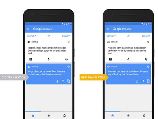 Theo Google, với việc áp dụng trí thông minh nhân tạo vào ứng dụng dịch thuật, sẽ khiến nội dung dịch trở nên chính xác và gần gũi hơn với ngôn ngữ hàng ngày của con người.