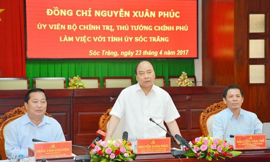 Thủ tướng Nguyễn Xuân Phúc làm việc với lãnh đạo tỉnh Sóc Trăng