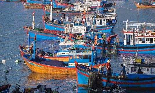 Ba tàu cá của ngư dân Việt Nam bị Indonesia bắt (ảnh AFP)