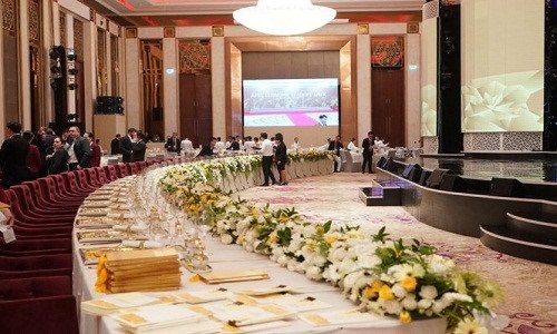 Quang cảnh trước khi diễn ra buổi tiệc. Ảnh: PV 