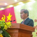Đồng chí Nguyễn Xuân Tiến , Ủy viên Trung ương Đảng, Bí thư Tỉnh ủy Lâm Đồng phát biểu khai mạc Đại hội