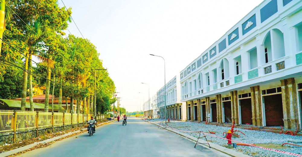 Nhà ở liên kế tại khu đô thị mới huyện Thới lai do Công ty Cadif làm chủ đầu tư 