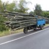 Xe công nông chở tre qua QL1 địa phận Lệ Thủy Quảng Bình