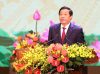 Ông Bùi Văn Nghiêm – Ủy viên Trung ương Đảng, Bí thư Tỉnh ủy, Chủ tịch HĐND tỉnh Vĩnh Long đọc diễn văn tại Lễ kỷ niệm