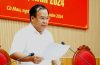 Phó chủ tịch UBND tỉnh Nguyễn Minh Luân phát biểu tại cuộc họp.